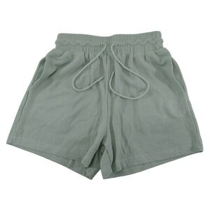 Automet Sage‎ Green Waffle Knit Lounge Shorts Drawstring Elastic Waist Size S